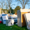Big garbage on the street in dump day in Germany.