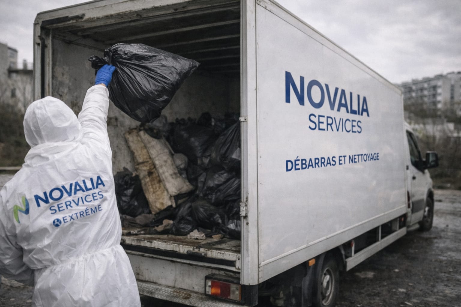 Debarras extreme logement insalubre Novalia Services Courbevoie Hauts-de-Seine 76